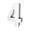 4-NUMBER｜4数字 - 文字｜イラスト｜無料素材